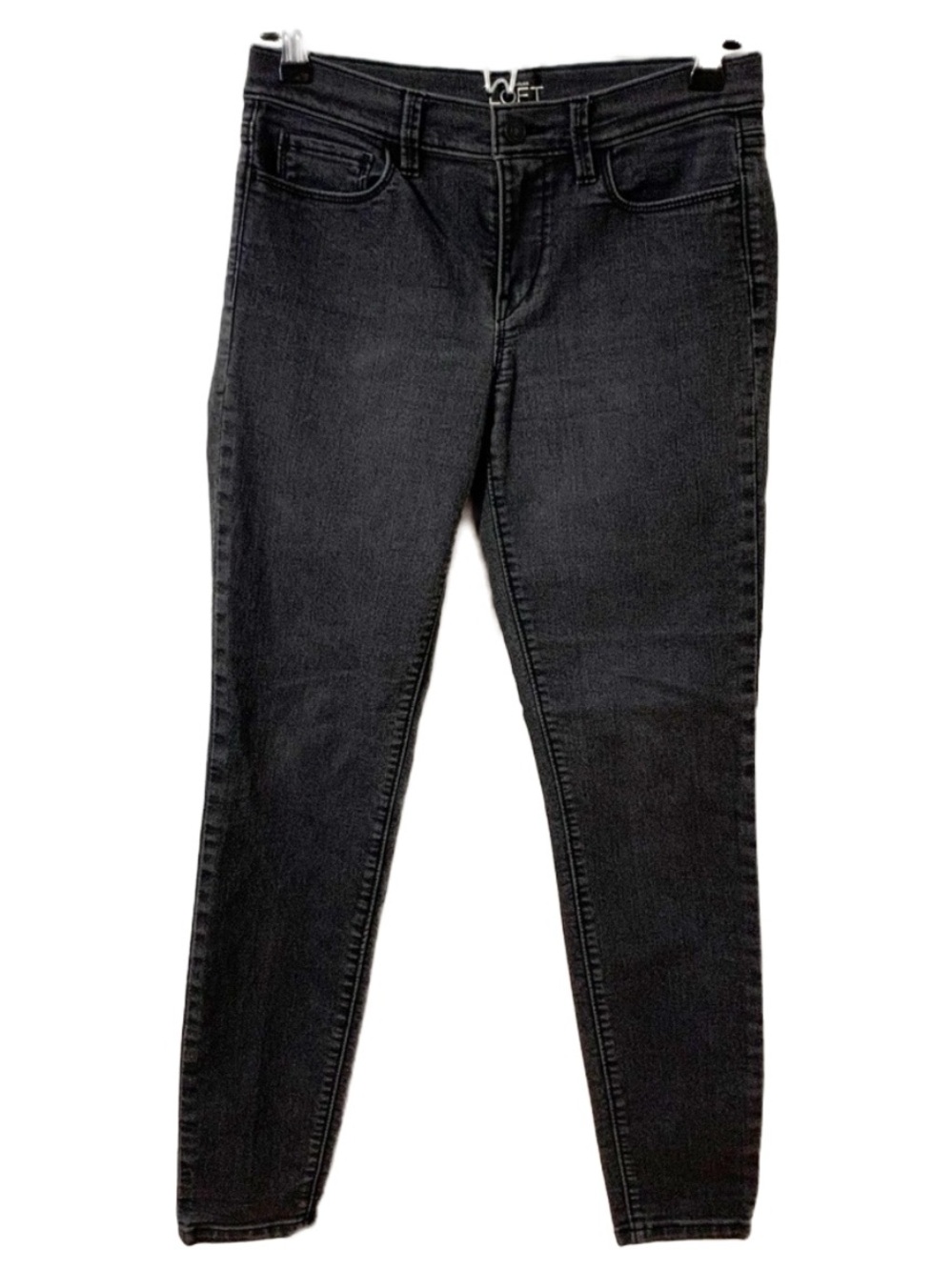 Ann Taylor LOFT Super Skinny Black Jeans Women’s 27/4 Mid Rise Stretch